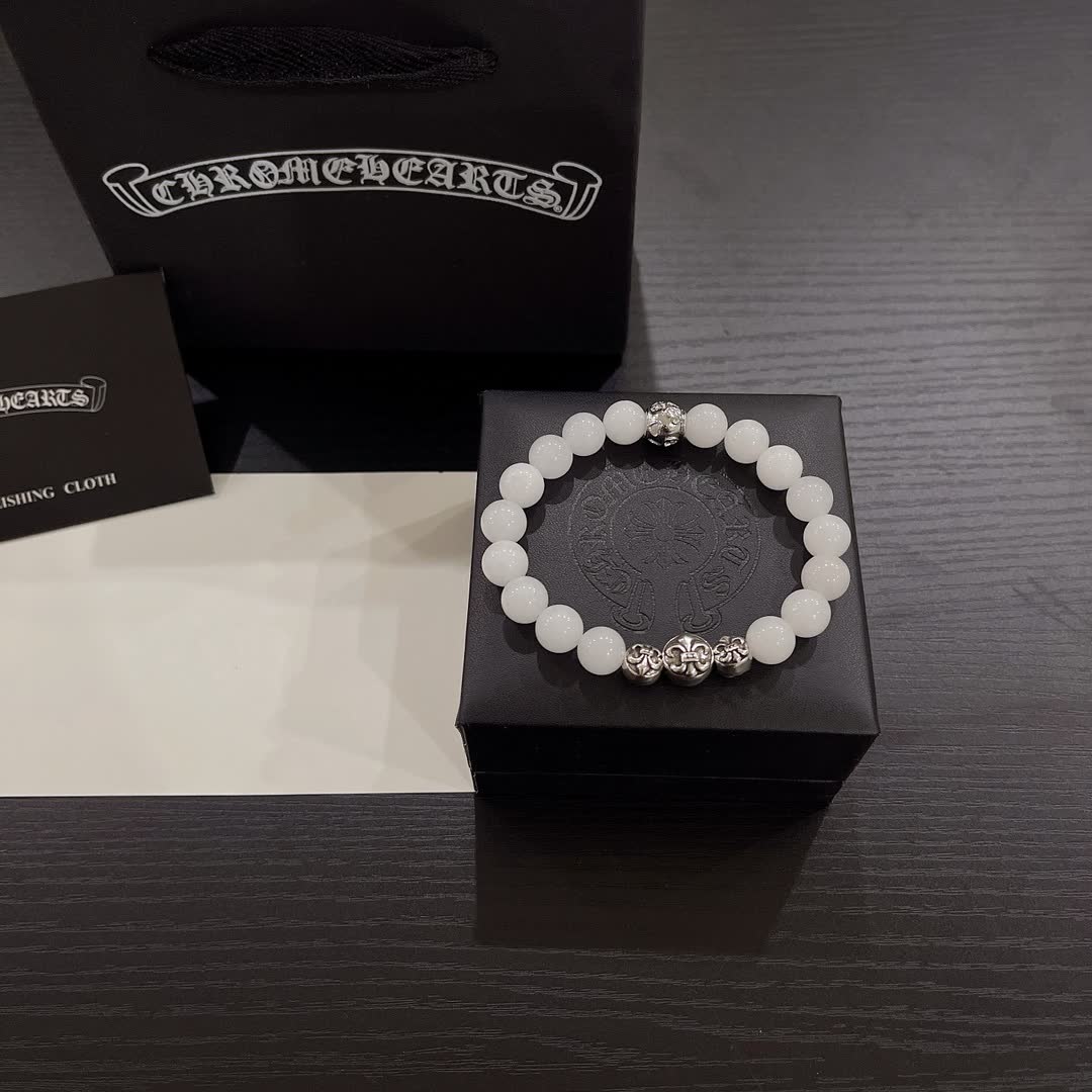 Chrome Hearts White Bead Bracelet